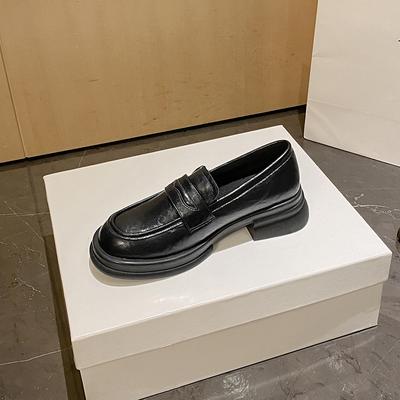 Женская обувь маленьких размеров 313233 Лоферы на платформе и толстом каблуке Осень и зима Колледж Маленькие кожаные туфли 34 Лоферы в британском стиле