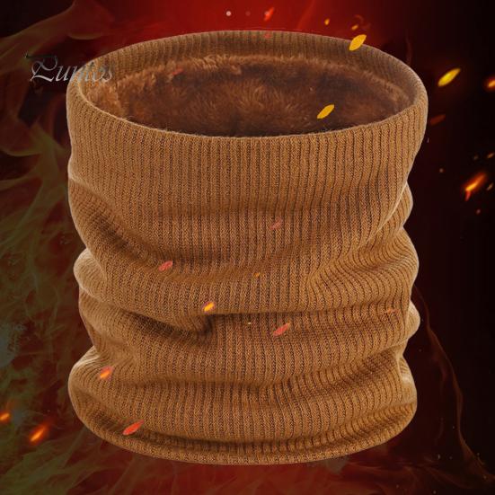Autumn Winter Velvet Thickened Neck Gaiter Scarf Men Women Solid Color Elastic Scarf Windproof Thermal Insulation Neck Wrap