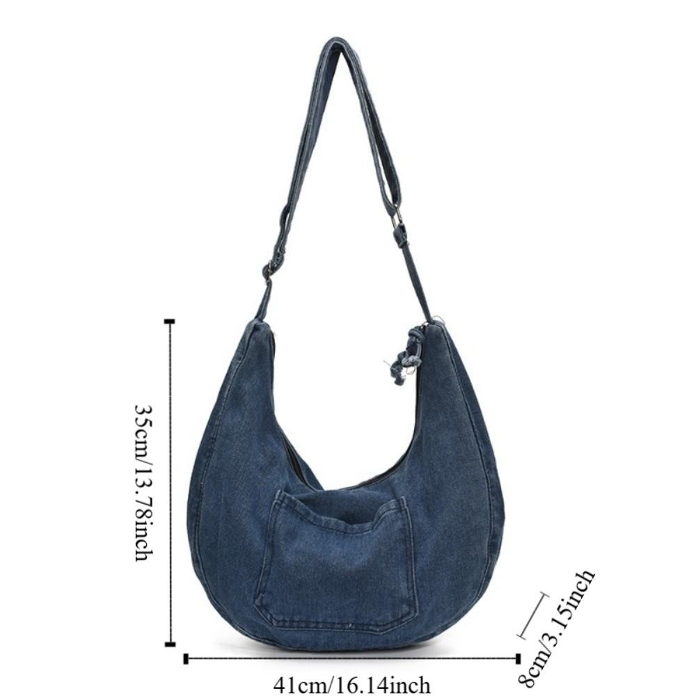 Versatile Denim Shoulder Bag Vintage Satchel Bags Casual Cross Body Bag Girls