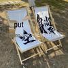 Pink Wooden Outdoor Lounge Chair for Beach, Balcony, Camping, and Garden