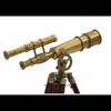 Nautical Double Barrel Telescope With Wooden Tripod Stand Handmade Design