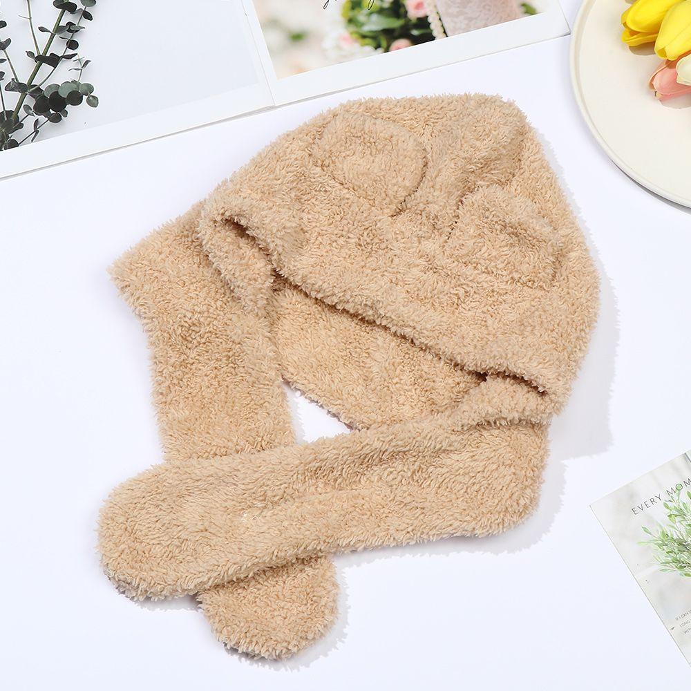 Warm Plush Cute Beanies Caps Earflap Earmuff Bear Ear Hat Winter Hats