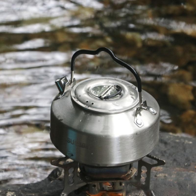 Нержавеющая сталь Чайники для походов на открытом воздухе Кастрюля Посуда Кемпинговые чайники Чайник со свистком для плиты Чайник для кемпинга Чайник для кофе