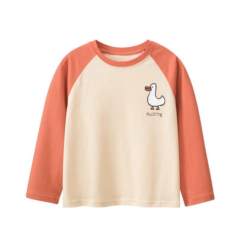 Children's Cartoon Print Long-Sleeve T-Shirt for Girls, 2026 Spring New Model, Pure Cotton Base Shirt for Kids