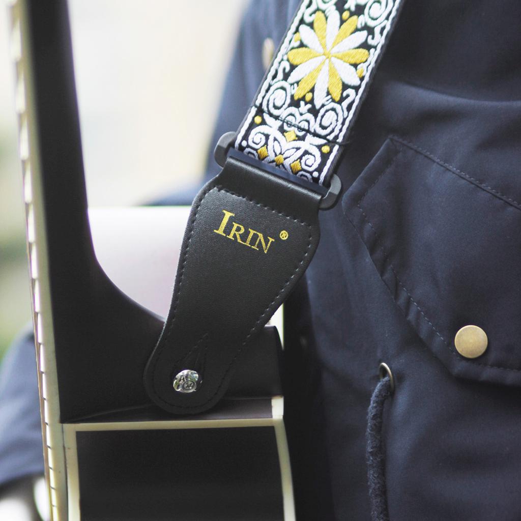 Винтажные цветы в полоску в богемном стиле, нейлоновый гитарный ремень с тканой тканью с вышивкой для гитары