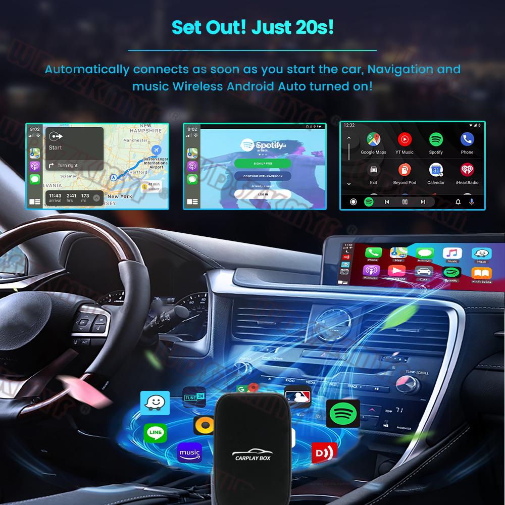 4 в 1 Android Auto проводной к беспроводной Carplay Android Auto адаптер WiFi для проводных автомобилей Smart Ai Box Plug&Play Smart Car Systems
