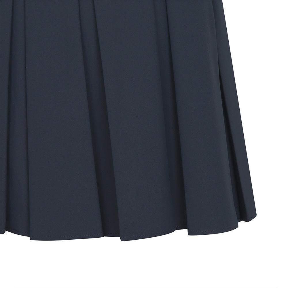MALBON GOLF Wide Logo Banded Pleated Skirt Navy (Woman)