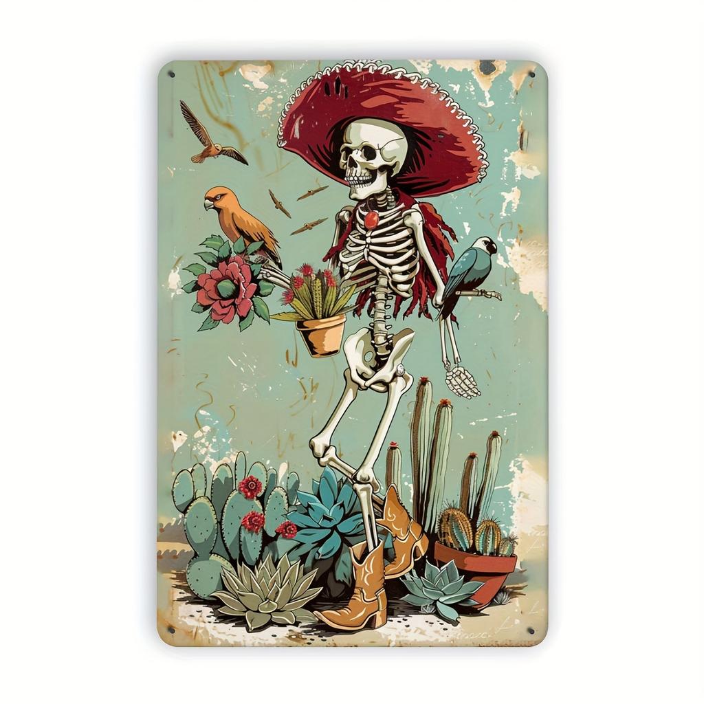 Vintage Garden Metal Tin Sign - Floral & Gardening Tools Design Perfect for Bar Cafes Restaurants, Garages & Home Decor Wall Art