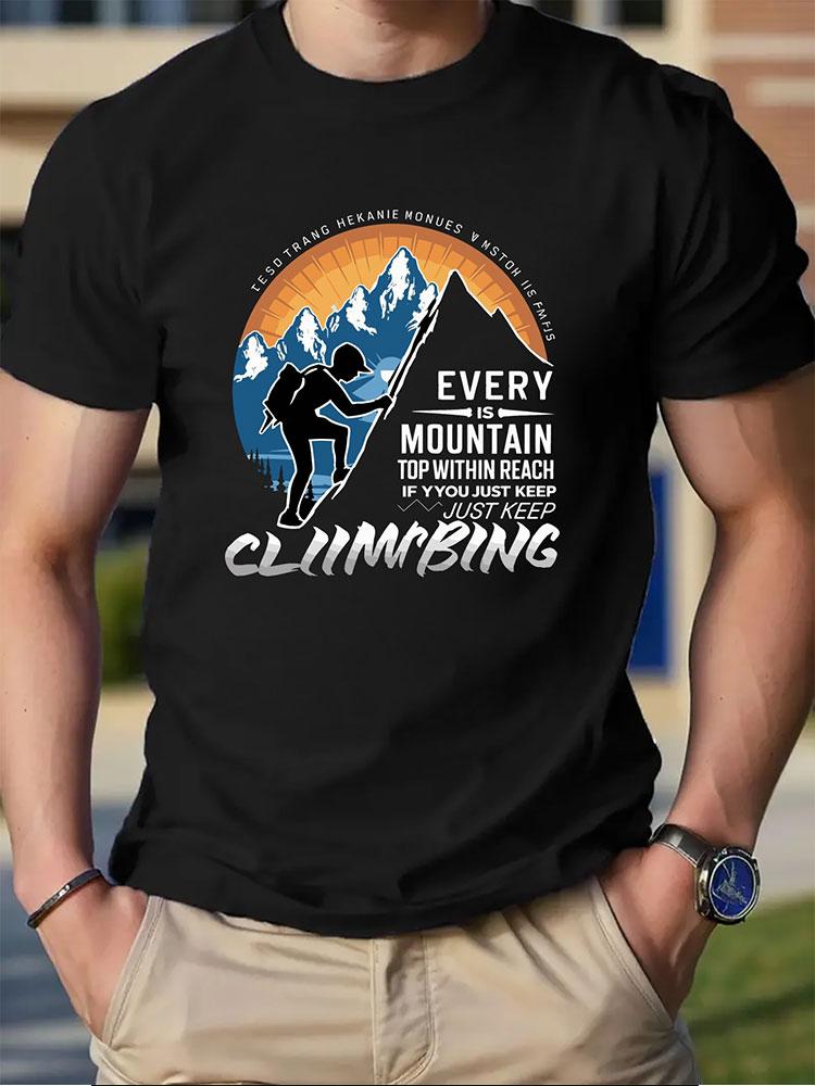 Мужская футболка с принтом 3D Mountain, летняя, удобная, дышащая, с короткими рукавами, для любителей активного отдыха, мужская футболка большого размера