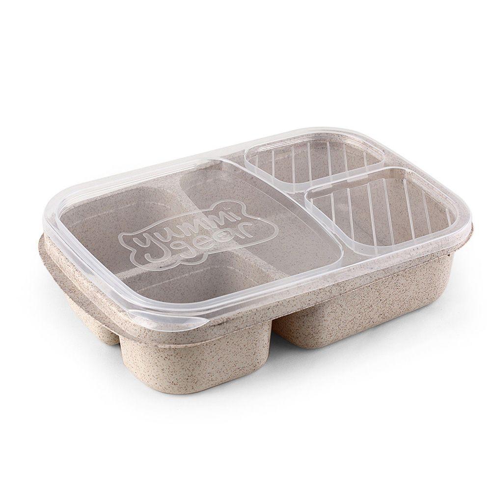 Portable Dinnerware Wheat Straw Lunchbox Lunch Box Picnic Storage Boxs Food Fruit Container