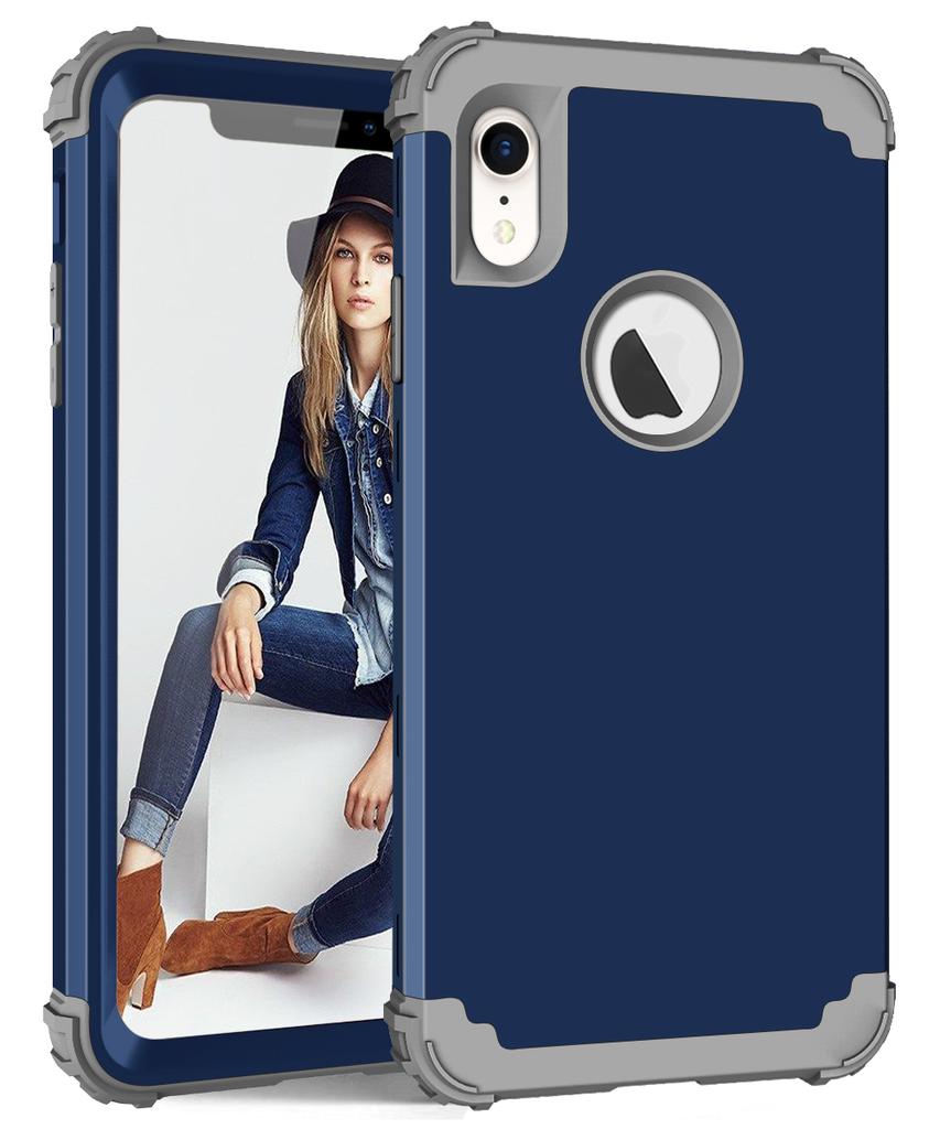 3 in 1 Heavy Rugged Armor Shockproof Phone Case For iPhone XR Xs Max SE 2020 2025 Soft TPU Silicone Hard Plastic Back Cover