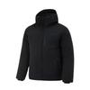 Li Ning Comfortable Casual Simple Warm Hooded Zipper Mid-Length Down Jacket Men Outerwear Black AYMU565-1