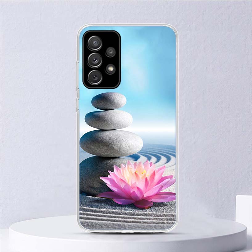 Мягкий чехол Lotus Blue White Flowers для Samsung Galaxy A51 A71 A50 A70 A21S, чехол для телефона A30 A20E A10 A31 A41 A6 A7 A8 A9 Shell Co