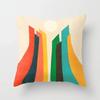 Colorful geometric landscape pillowcase sun and moon mountain pattern cushion modern art style sofa decoration pillow
