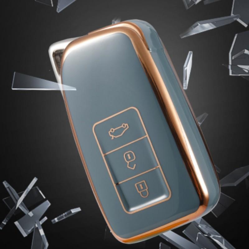 Golden-edged TPU Car Remote Key Cover Case Shell Fob For Lexus NX GS RX IS ES GX LX RC IS UX 200 250 260 300 350 LS 450H 300H Car Accessories