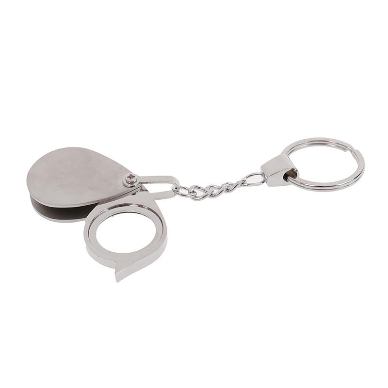 Полностью металлическая 30-миллиметровая складная карманная лупа с брелоком