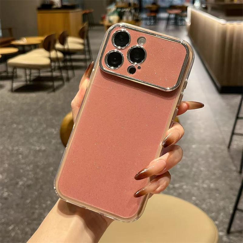 Чехол-накладка 3-в-1 с блестками для нового телефона iPhone, Apple 16pro, большие окна, 15pro, однотонный, 14pro