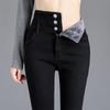 Fleece-Lined High Waist Skinny Jeans: Autumn/Winter Slimming Korean Style Women's Pants