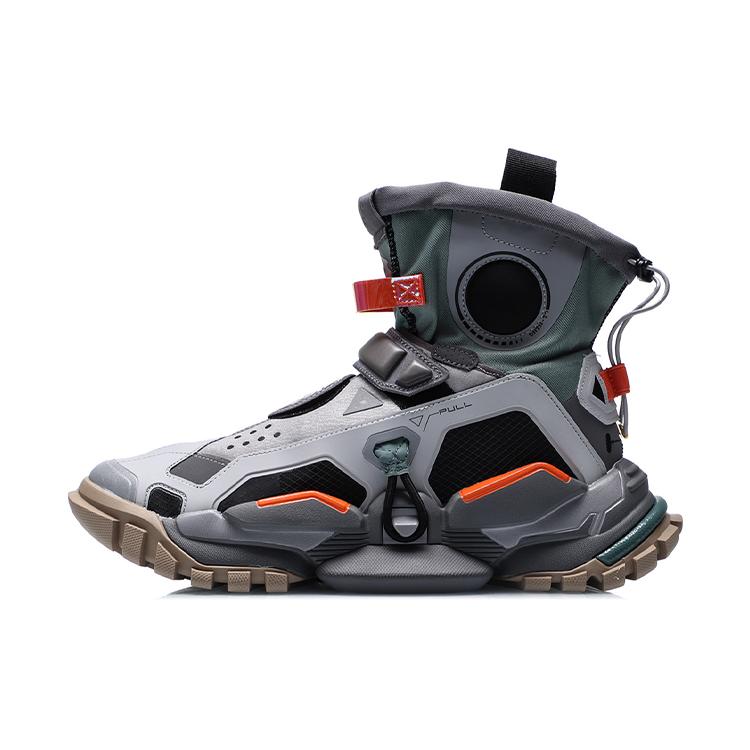 Высокие винтажные баскетбольные кроссовки Li Ning, унисекс, серые, AGBQ108-5