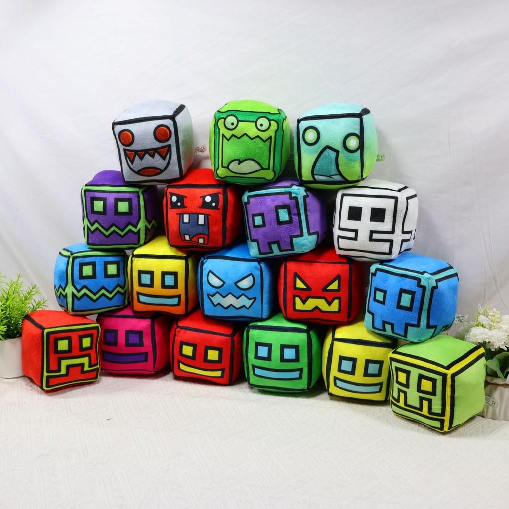 Geometry Game Dash Character Plush Cushion Stuffed Toy Expression Gift Block