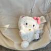 Плюшевая кукла-кошка Hello Kitty в форме сердца, подвеска-брелок для рюкзака, украшение