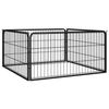 VidaXL Dog Playpen 4 Panels Black 100x50cm Powder-Coated Steel 171794