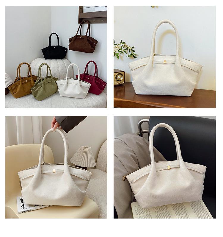 2025 Женская ретро матовая сумка-тоут: Высококлассная, простая, одноплечевая сумка