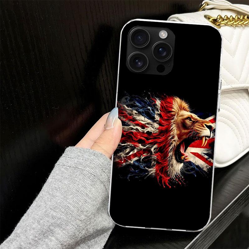 Чехол Union Jack Флаг Англии Великобритании для iPhone 17 Air 16 16E 15 14 11 Pro Max Мягкая крышка для телефона 12 13 Mini 7 SE 2020 8 Силикон Черный