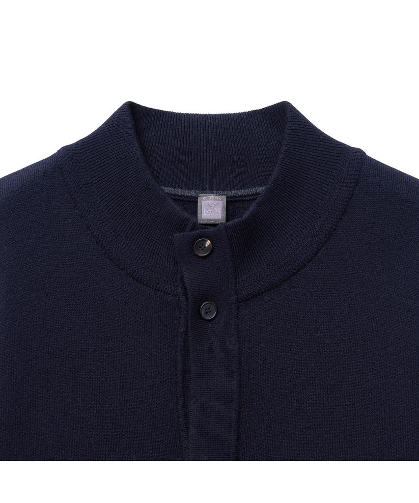 Iolo Merino Wool A-One Knit Jacket_Dark Navy