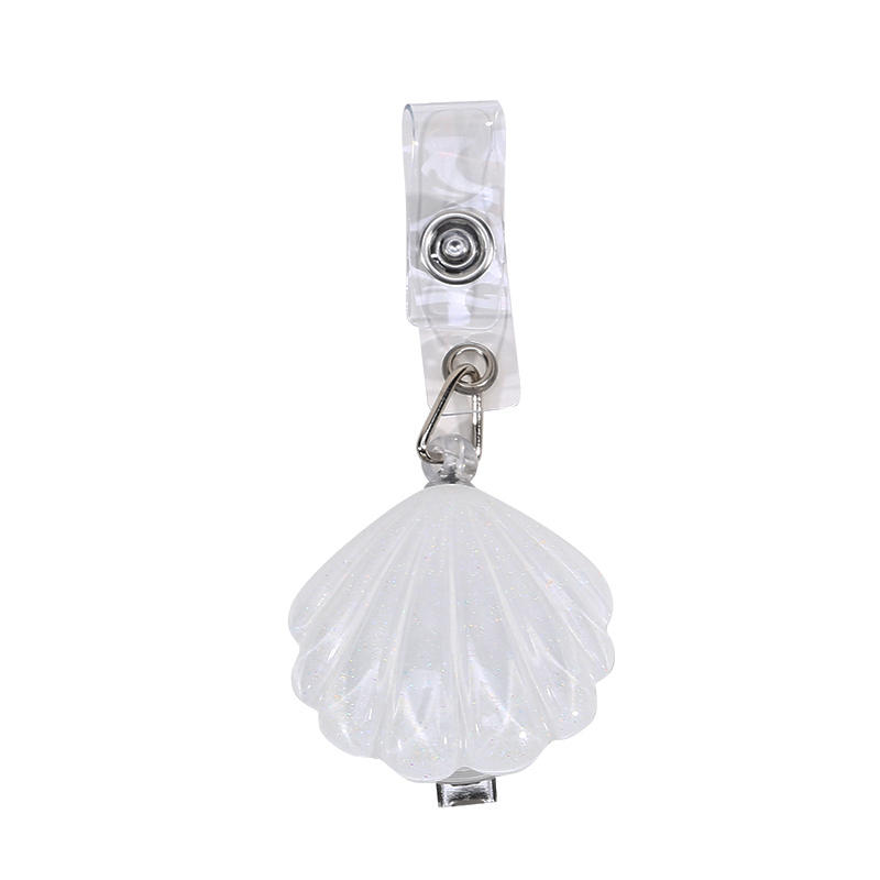 Блестящий бейдж-ролик с ракушкой, выдвижной держатель для бейджа ID-карты, бейдж для имени, рабочий зажим-крокодил для учителей, офисных сотрудников, медсестер