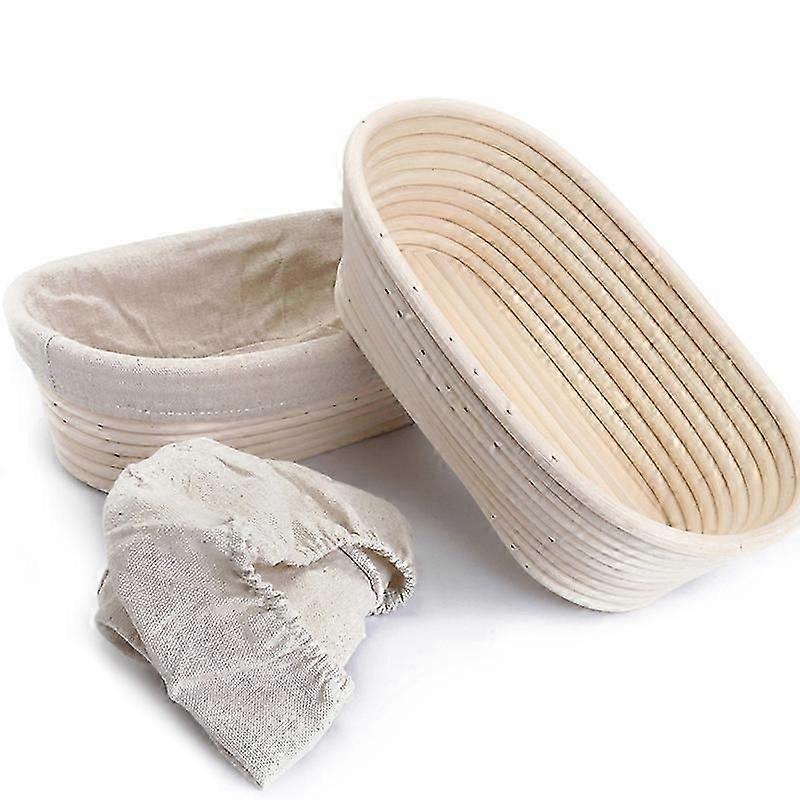 1 Set 10 Inch Bread Proofing Basket, Proofing Basket + Cloth Liner + Dough Scraper + Bread Lame & 2