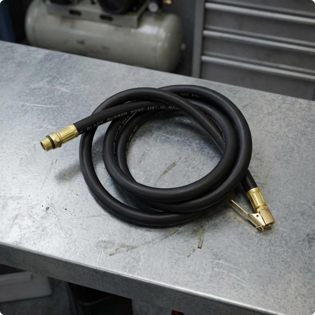 2 Pieces Tire Gauge Hose Pump Inflator Air Tube for Mechanics, Garage 14inch Male Thread