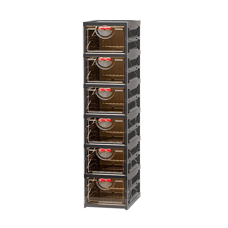 Элегантная складная многоярусная прозрачная обувница: Пылезащитный шкаф для хранения и демонстрации обуви в прихожей