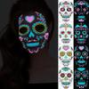 Face Beauty Tattoo Stickers Luminous Glowing In Dark Women Sexy Temporary Tattoos Day Of The Dead Skull Halloween Cosplay Decor