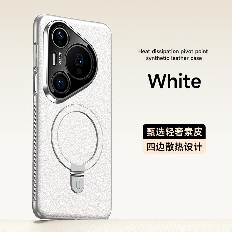 Рассеивание тепла Вращающийся на 360 градусов Металлический чехол-подставка для Huawei Pura 70 Ultra 80 Pro+ Plus Чехол из веганской кожи Экологичная накладка