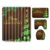 Christmas Household Bathroom Shower Curtain Four-Piece Bathroom Non-Slip Door Mat Bedroom Living Room Floor Mat Carpet