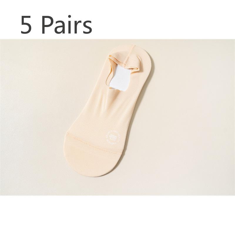 5 пар мужских летних носков из тонкой сетки с дышащей невидимой хлопковой подошвой, впитывающих пот, дезодорирующих, нескользящих, с лодочкой