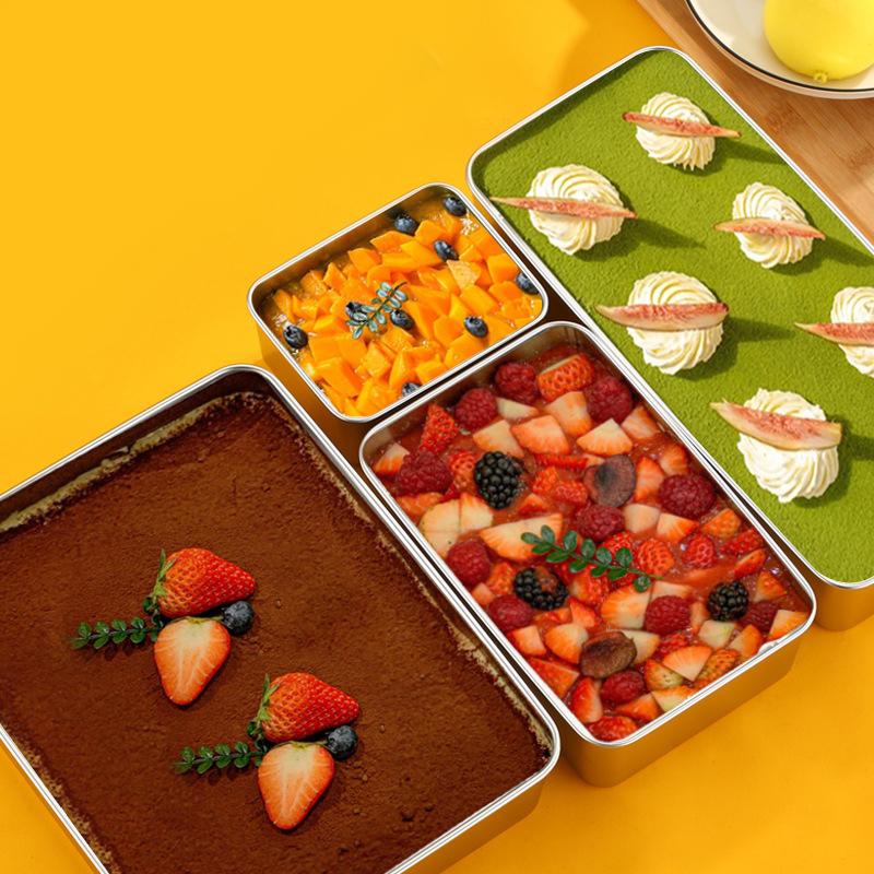 Форма для маффинов Тирамису из нержавеющей стали, форма для чизкейка, форма для выпечки, прямоугольная форма для торта, для торта на день рождения, торта, хлеба, шифона, тирамису