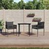 VidaXL 3-piece Garden Dining Set Cushions Wicker Steel, Dining Set, Outdoor Dining Set, 3187051