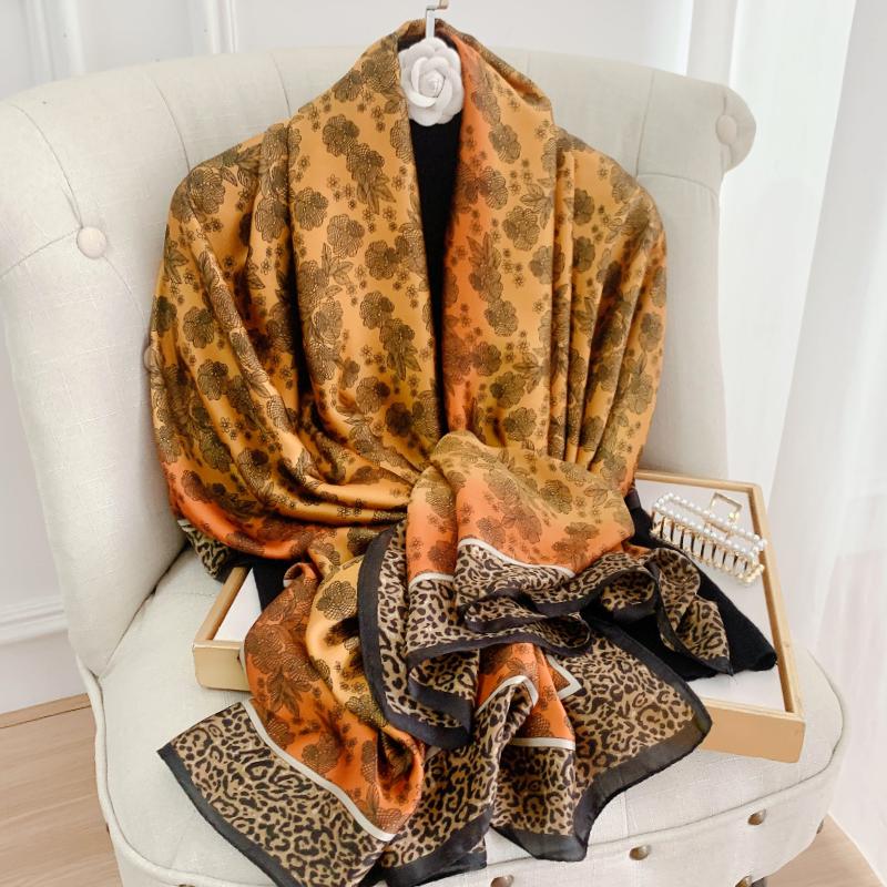 Luxury Brand Women Scarf Fashion Print Silk Scarves Summer Shawls And Wraps Soft Pashmina Lady Bandana Foulard Hijabs