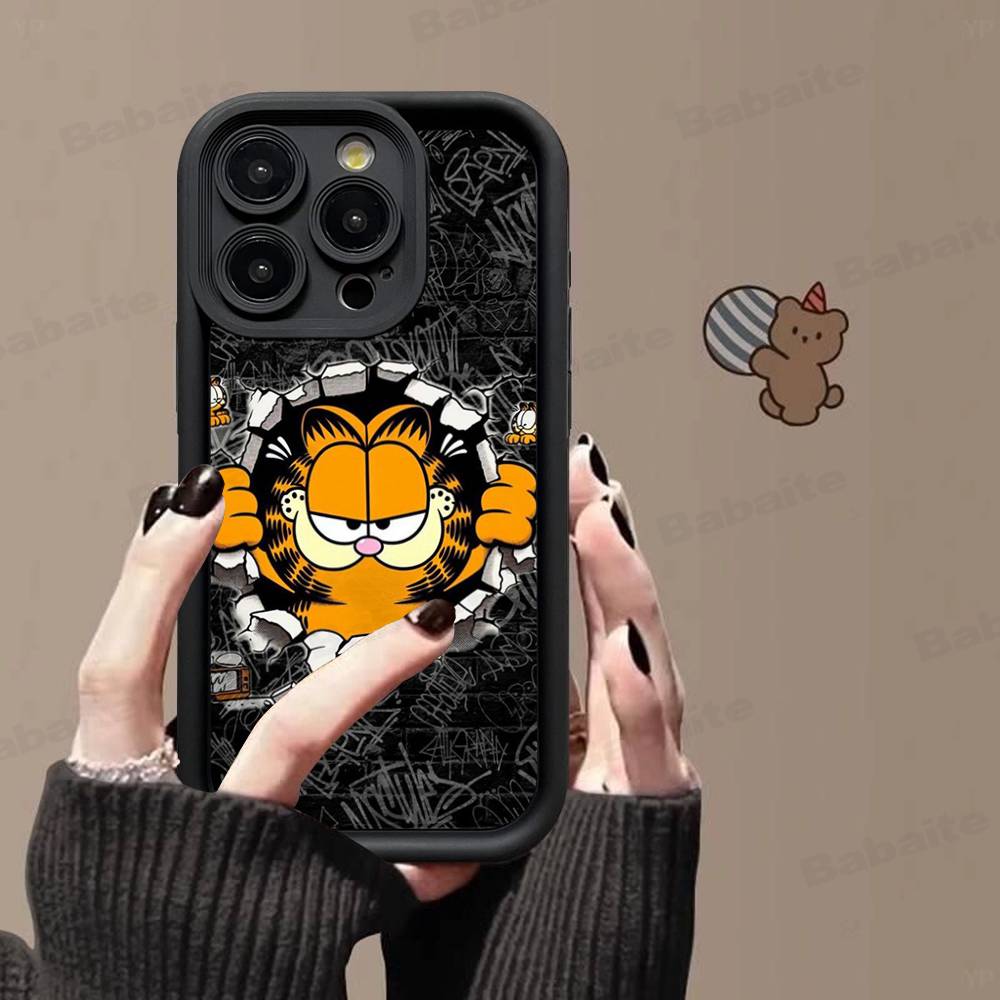 Кавайная Классическая Чехол-Кот G-garfields Для IPhone 17 16 15 14 13 12 11 Pro Max 16E Plus INS Мягкая Крышка