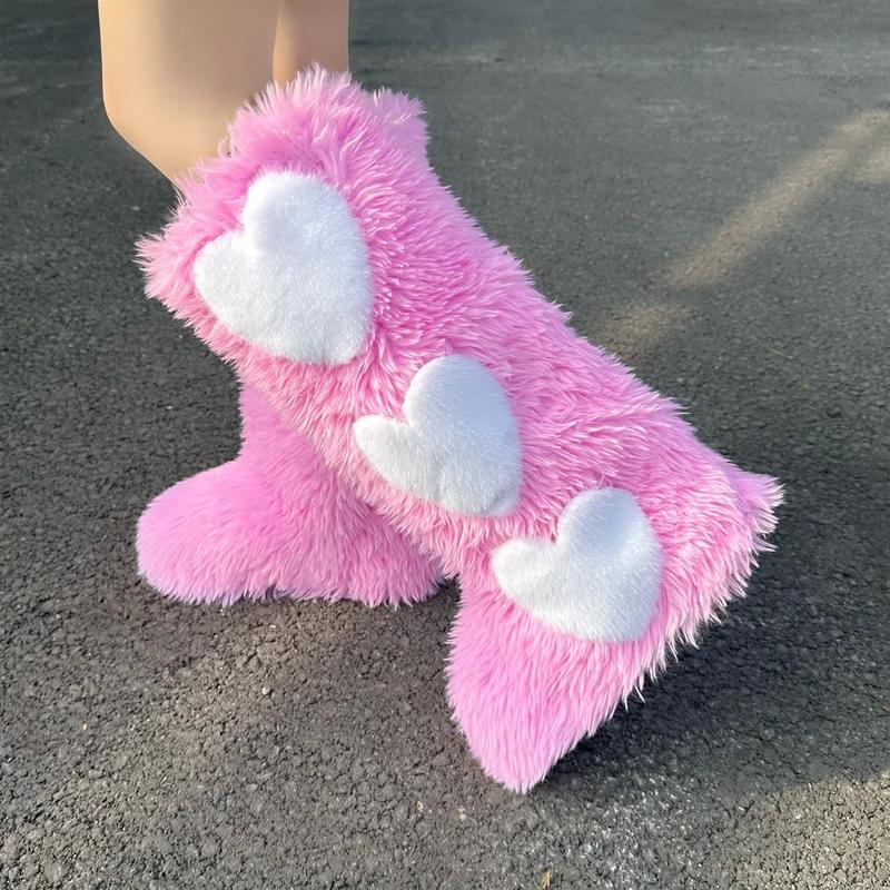 Зимние элегантные женские пушистые сапоги из искусственного меха лисы, высокие сапоги для женщин, теплые зимние сапоги, модная роскошная обувь для девочек, меховые сапоги