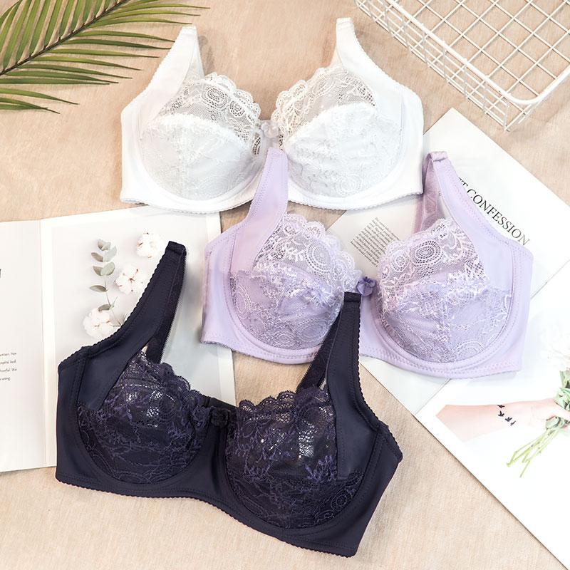 Plus Size Women Bra Sexy Lace Bra Female Underwear Women Top Bra Sexy Lingerie Lace Brassiere With Underwire E F Cup