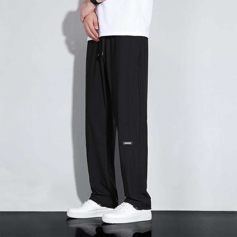 Летние мужские спортивные штаны с высокой эластичностью, большого размера, для бега в спортзале, быстросохнущие спортивные штаны, мужская одежда