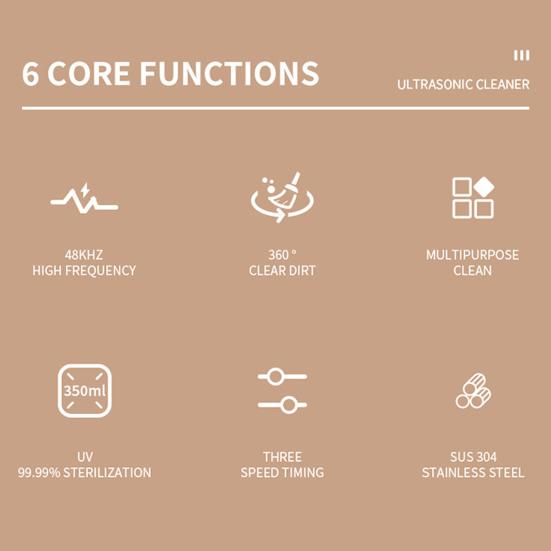 Professional Ultrasonic Retainer Cleaner with Timer High Frequency Waterproof US Plug Denture Jewelry Cleaning Machine