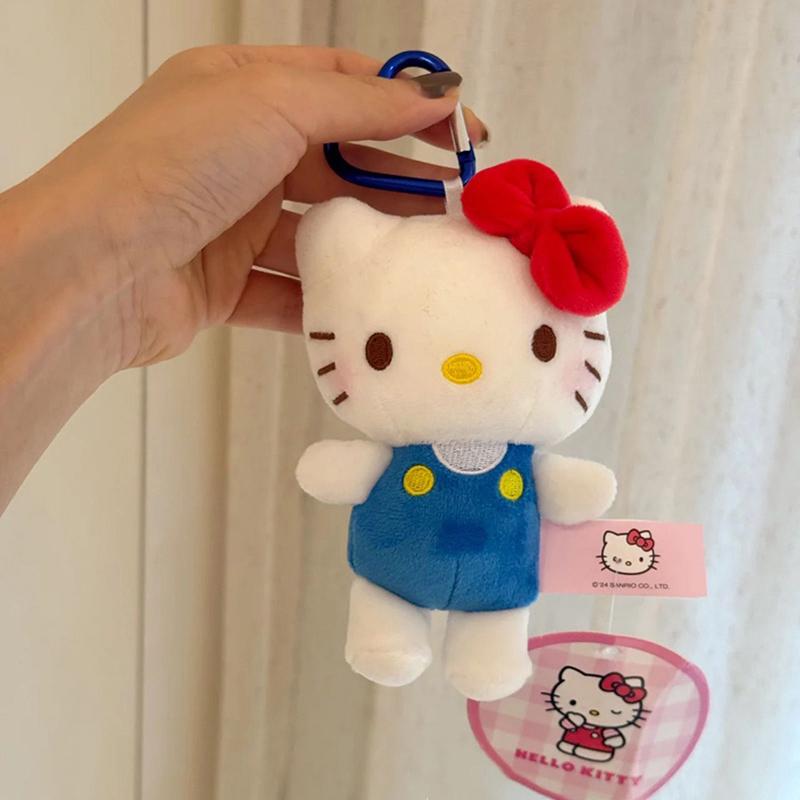 Плюшевая игрушка-брелок Hello Kitty Sanrio Кошка Kt Мягкая набивная кукла Подвеска Брелок для ключей автомобиля Декор для рюкзака Сумки Подарок ребенку