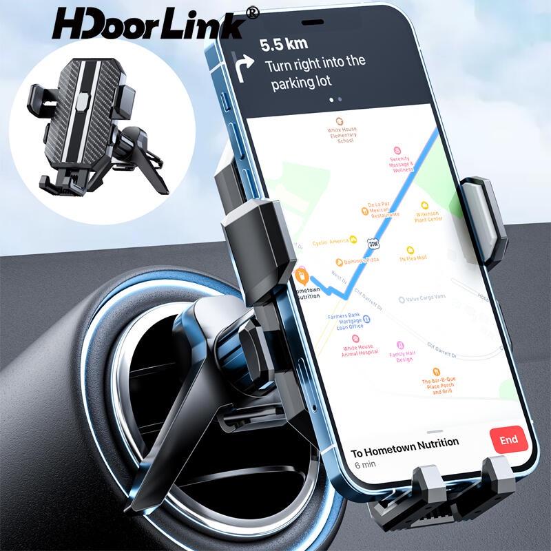 Автомобильный держатель для телефона HdoorLink, универсальный поворотный навигационный кронштейн, автомобильное вентиляционное отверстие, кондиционер, автоматическая блокировка, зажим для подставки для мобильного телефона