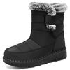 Snow Boots for Women In Winter Plus Size Women's Boots Polyurethane and Plush Thick Cotton Boots High Cut Thick Soled Cotton Shoes