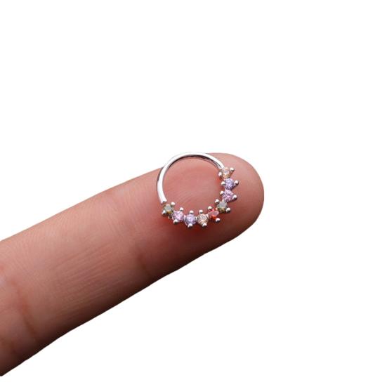 1шт женщин многоцветный цирконий обруч нос кольцо Huggie серьги спираль ювелирные изделия