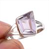 Кольцо из натурального розового аметиста с драгоценным камнем ручной работы из цельного серебра 925 пробы S.8 O5o16